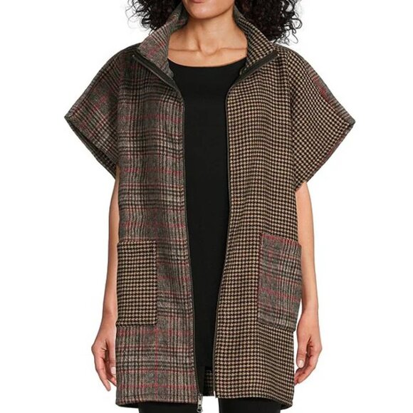 bryn Walker Black Zippered Pip Poncho Top - Picture 6 of 6